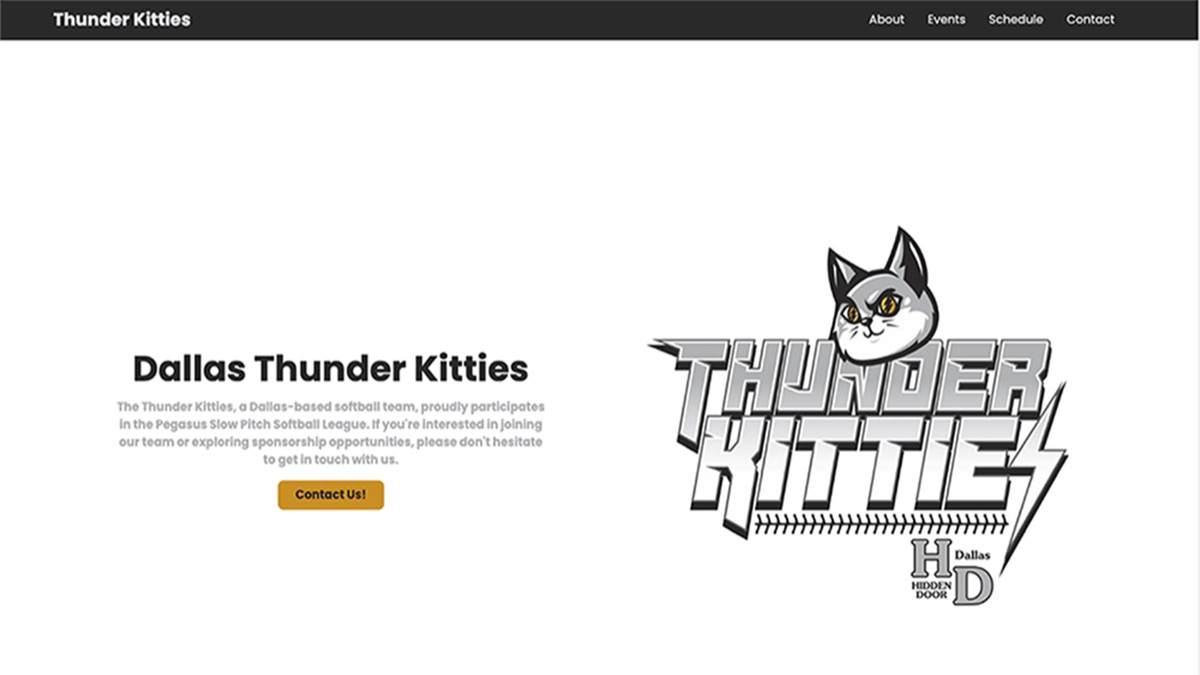 Thunder Kitties Website screenshot